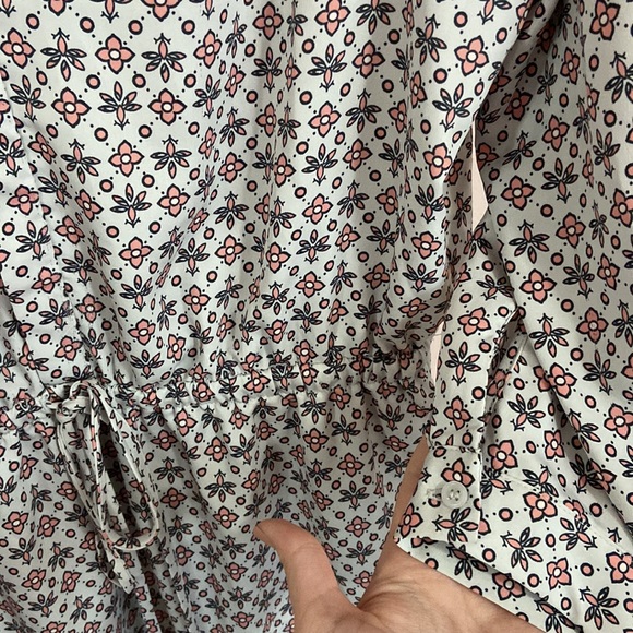 Loft | quarter sleeve drawstring patterned dress - Picture 2 of 4